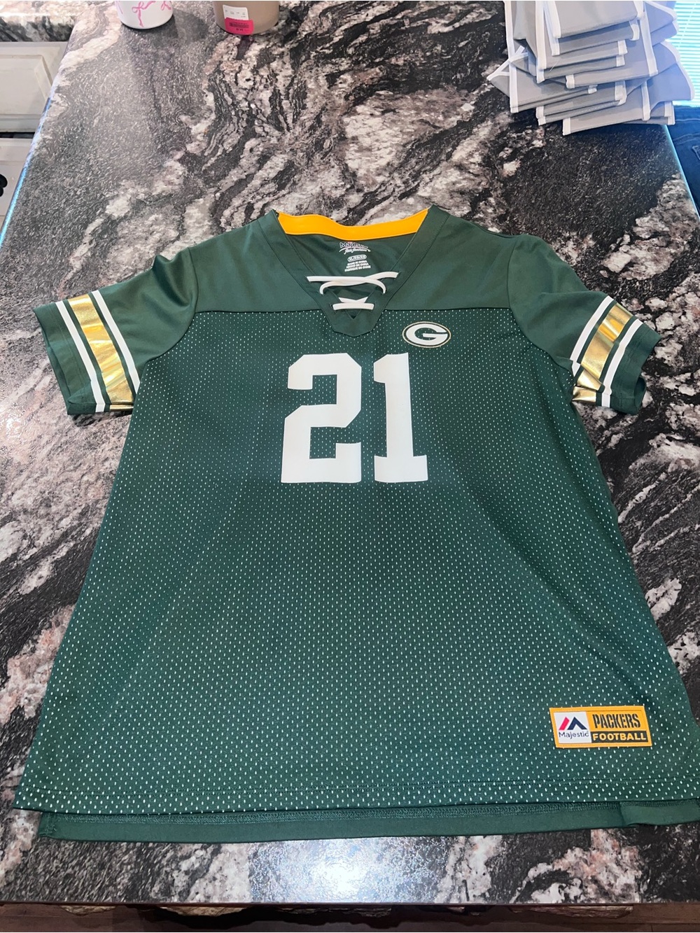 Green Bay Packers Rodgers Majestic Womens XL Shirt Apparel